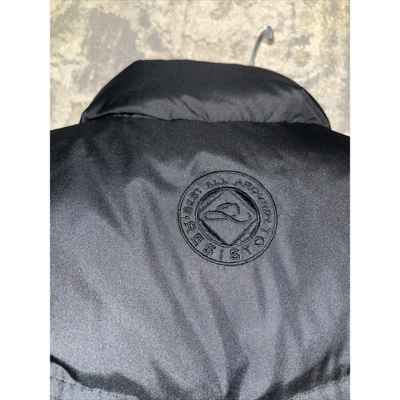 Resistol Western Youth Boys Large Puffer Vest Sz Large Down Black Gray Recersibe - Picture 4 of 7